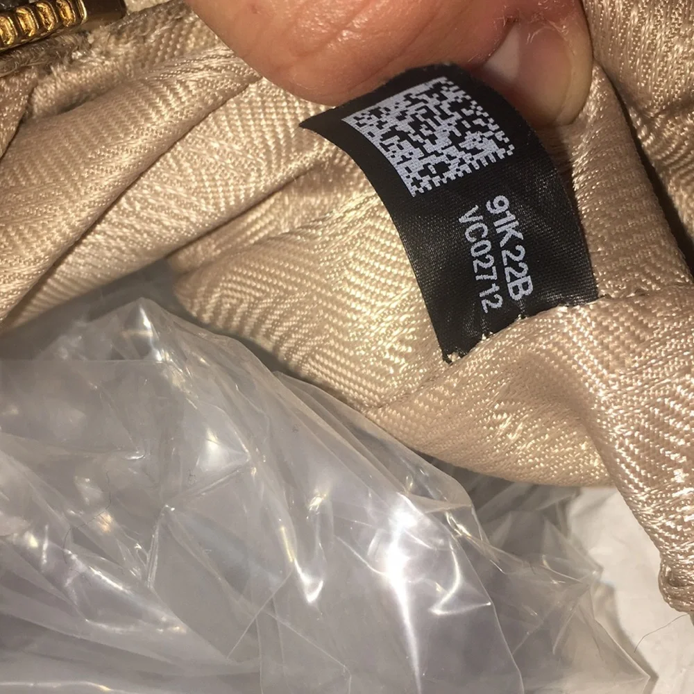 Michael Kors Rhea Backpack Beige Leather Gold Hardware Designer Bag